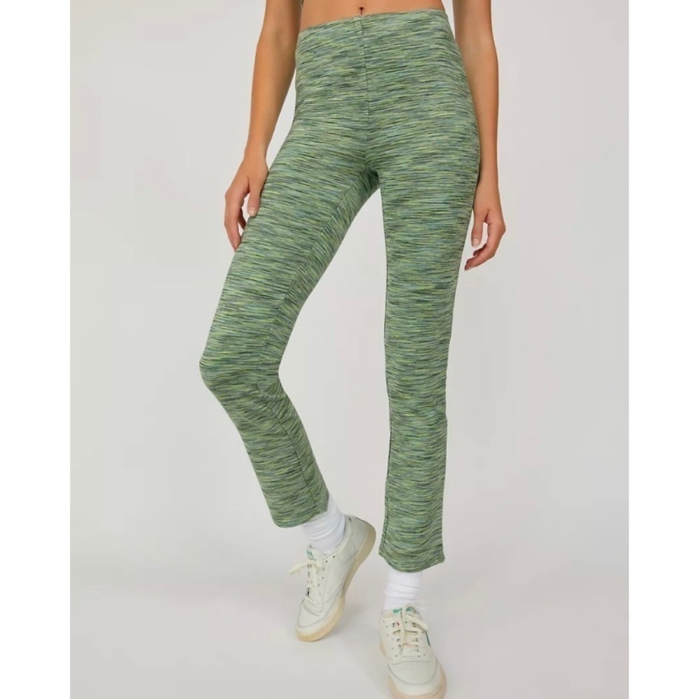 NWT Aritzia Sunday Best Maisy Boot Cut Knit‎ Pants Space Dye Pistachio Green XS